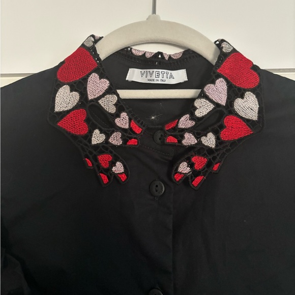 Vivetta Dress Black Ruffle with Lace Collar - Picture 2 of 8